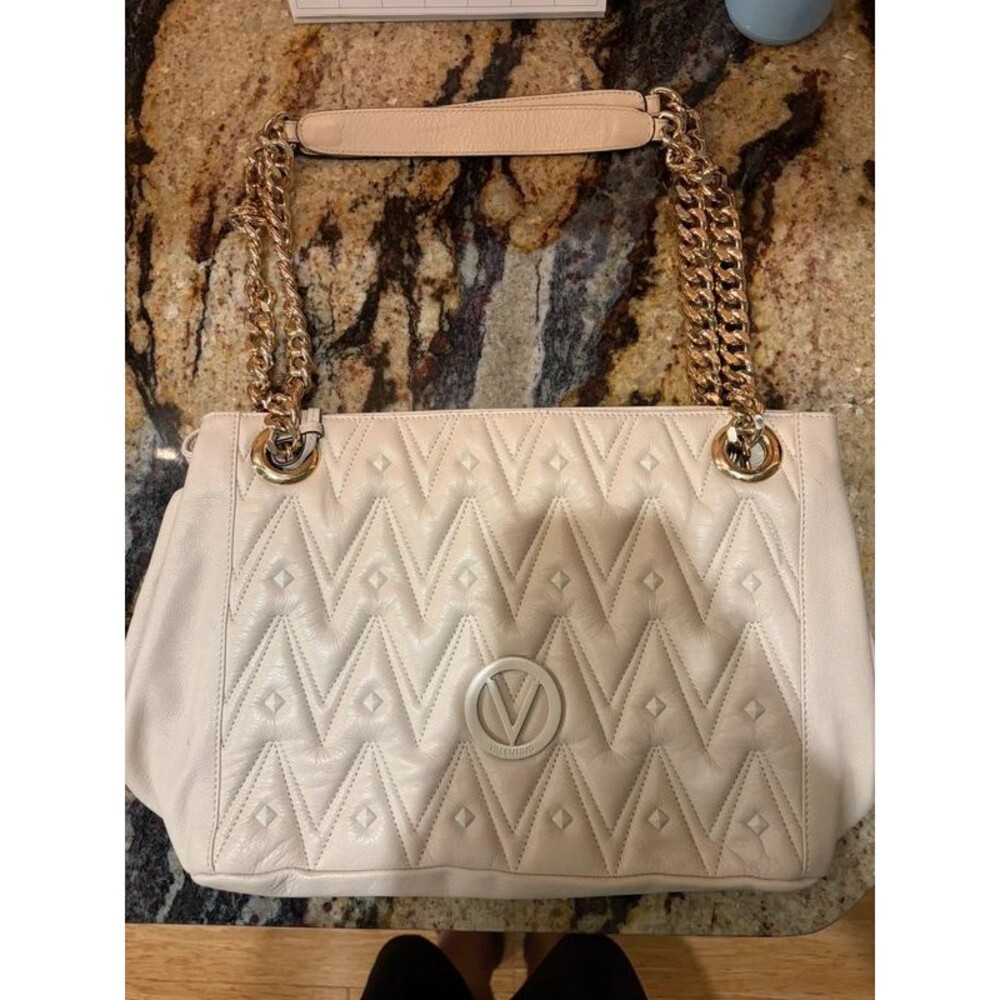 Valentino by. Mario Valentino Luisa Diamond Leather Shoulder Bag